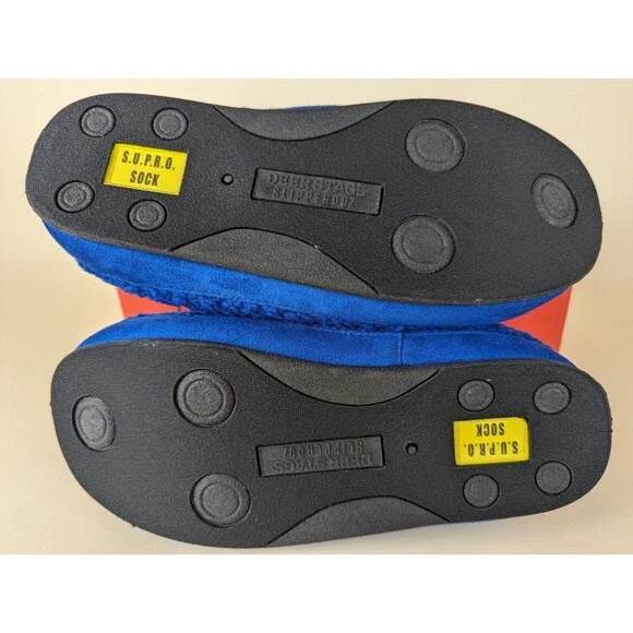 DEER STAGS Smiley Slippers Mens 9 M Blue Memory Foam Indoor Outdoor Shoes NWB - Picture 11 of 16